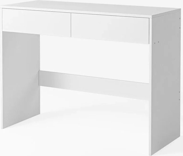 Rebiko Moderner Computertisch in Weiß mit 2 Schubladen und Metallelementen, Breite: 100 cm - Bild 1