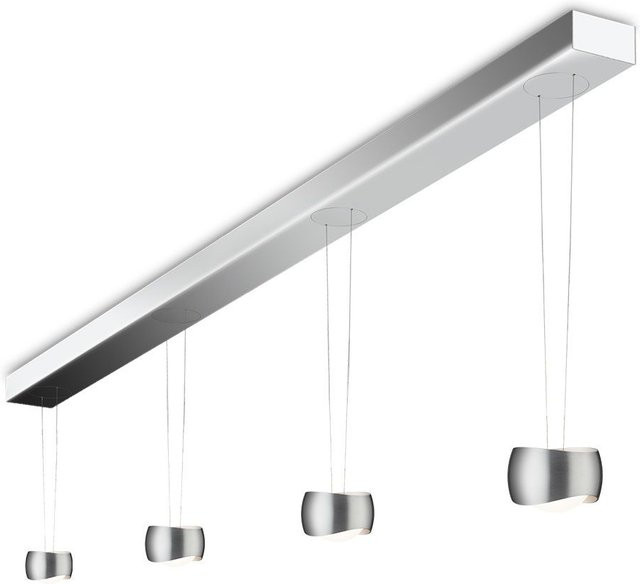 Oligo Curved Slack-Line LED-Pendelleuchte 4-flammig in Chrom und gebürstetem Aluminium mit Tunable White (2200K - 5000K) und Casambi-Steuerung - Bild 1