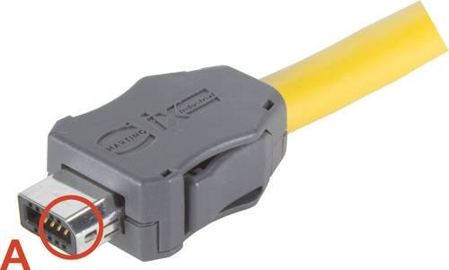 HARTING Kabelsteckverbinder 09451812563XL, 8 Polzahl, Messing, Grau - Bild 1