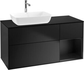 V&B Waschtischunterschrank Finion mit Wandbeleuchtung, Blau lackiert, Breite: 120 cm, Tiefe: 50,1 cm, Höhe: 50,1 cm - Bild 1