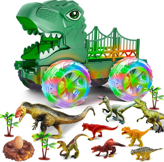 TONERJU Dinosaurier-LKW Spielset mit LED-Farblichtern für Kinder ab 3 Jahren - Bild 1
