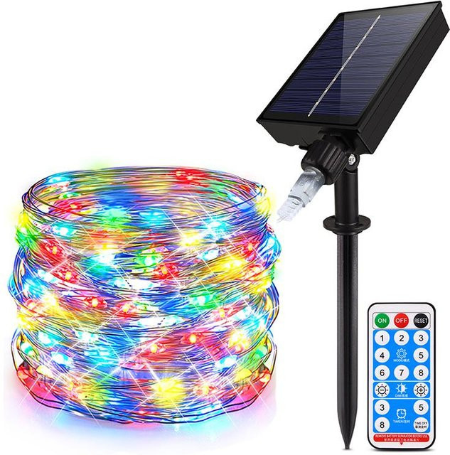 Guillermo Holiday Light Solar LED Lichterkette RGB Multicolour für Garten, Hochzeit und Weihnachten, IP65 wasserdicht, 30m - Bild 1
