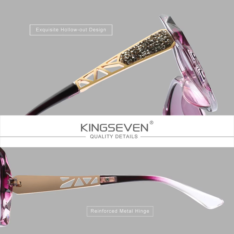 KINGSEVEN Sonnenbrille Butterfly, Vollrand, Kunststoff, Damen - Bild 2
