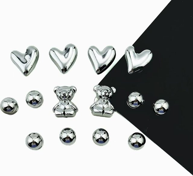 FHLDING Schuh Charm Set, Silber, Bär Herz Form - Bild 1