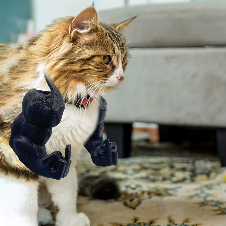 APWIKOGER Katze Muskel Arme, Haustier Spielzeug, Schwarz, Kunststoff - Bild 2