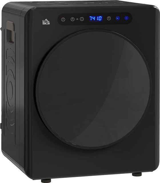 HOMCOM Mini Ablufttrockner Schwarz, 4 kg Wäschetrockner mit Desinfektion, 6 Programmen, 1000W, wandmontierbar mit Touch-Screen, 3 Temperaturen und Timer - Bild 1