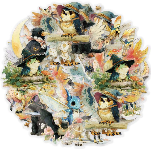 Etori Life Magische Tiere Aufkleber, Gemischte Retro Tier Element Muster - Bild 1