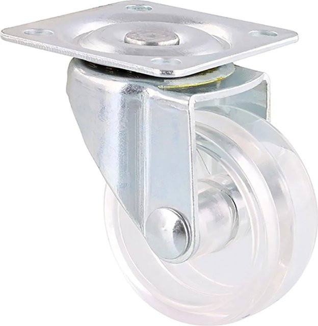 Wagner Möbel-Lenkrolle aus verzinktem Stahl und Kunststoff, Transparent, Ø 40 mm, Tragkraft 35 kg - Bild 1