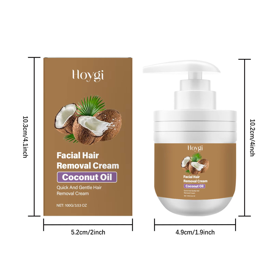 Hoygi Kokosnuss Enthaarungscreme für Gesicht, Haare und Körper - Bild 3