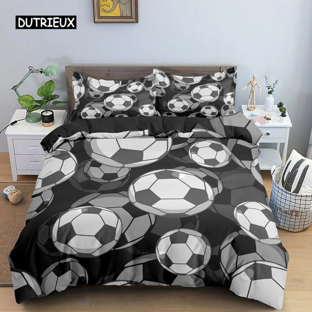 Bettwäscheset Fußball Cartoon Graffiti Sportthema von Binchi Outdoor Product, Mehrfarbig, B/H: 135 x 200 cm - Bild 1