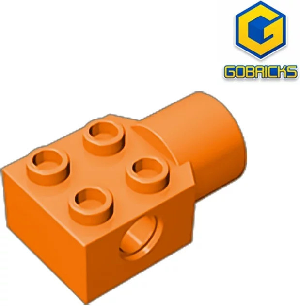 Gobricks GDS-1087 Ziegel modifiziert 2x2 mit Stift loch, Drehgelenk buchse, Zubehör - Bild 1