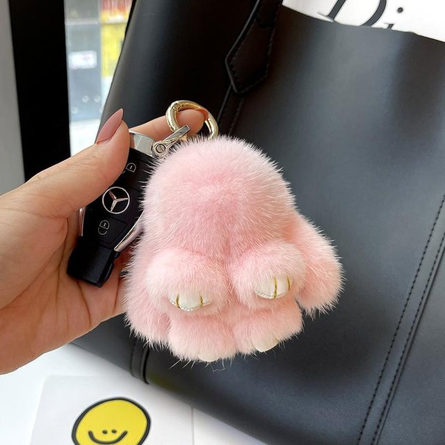 Linyi toy Schlüsselanhänger Hase, Nerzfell, 8 cm, Unisex - Bild 1