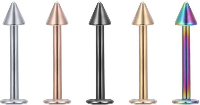 mling Piercing-Set, 6 Stück, Spike Ball Lippenringe, 16G, Edelstahl, Silber, Unisex - Bild 1