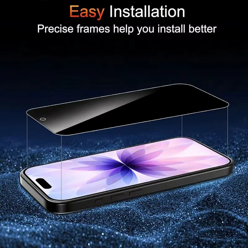 3 Stück Privatsphäre HD gehärtete Glas Displayschutzfolie für Apple iPhone 17 16 15 14 13 12 11 Pro Max Plus Pro Mini in Transparent - Bild 3