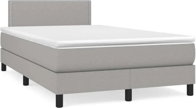 vidaXL Boxspringbett mit Matratze Hybrid-Design in Hellgrau, B/T: 120 x 200 cm - Bild 1