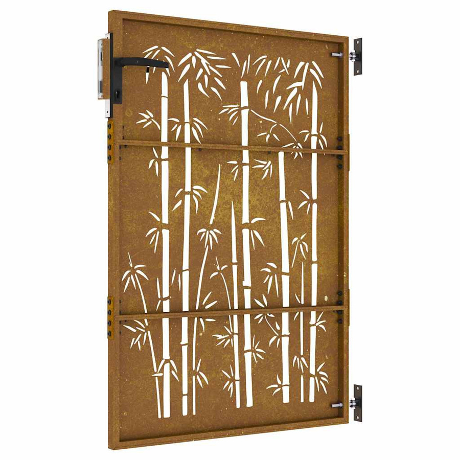 Vidaxl Gartentor aus Cortenstahl mit Bambusmotiv in Braun, B: 85 cm, H: 125 cm - Bild 2