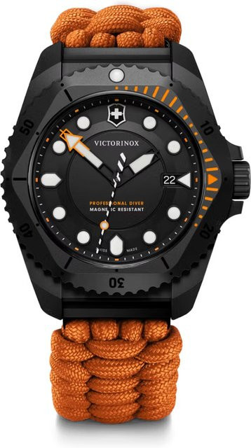 Victorinox Herrenuhr Dive Pro, Quarz, Titan, 43 mm, Kautschuk, Schwarz, 30 ATM - Bild 1
