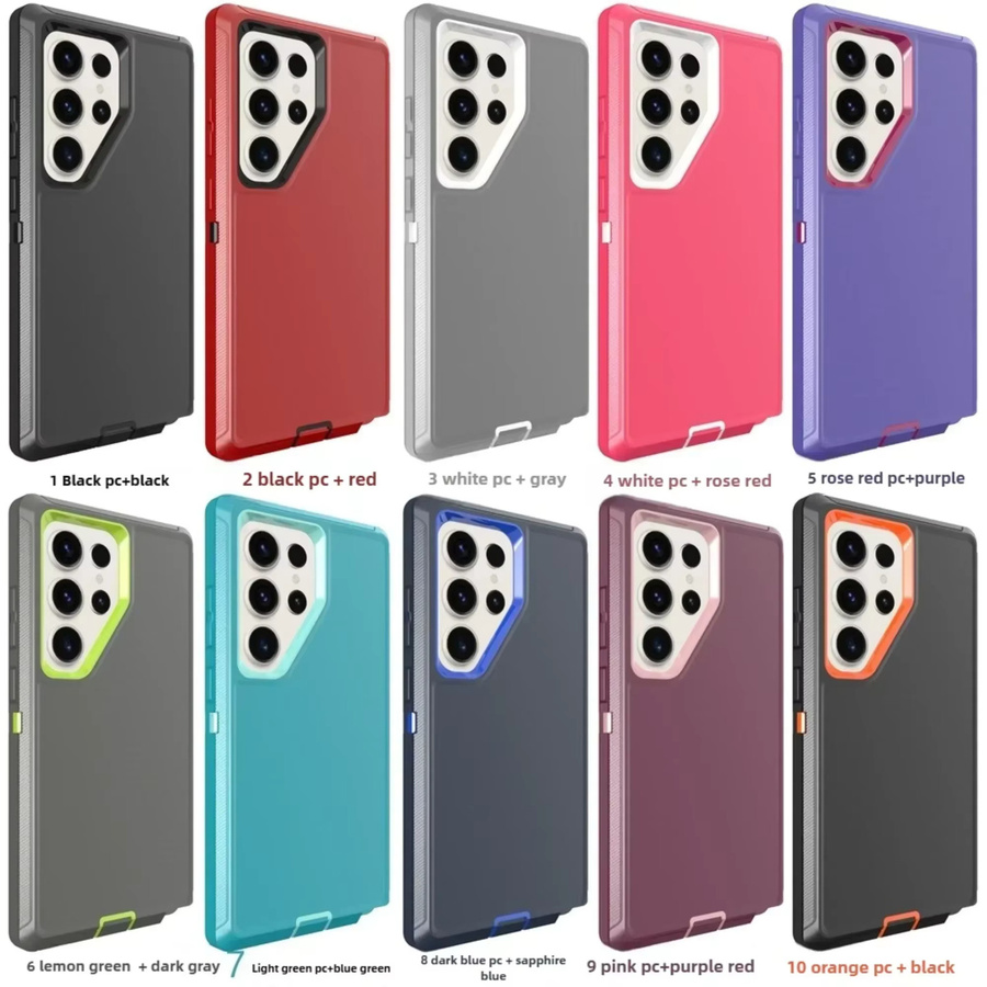 Defender Otter Armor Box Hülle für Samsung Galaxy S25 Ultra S24 S23 S22 S21 S20 Plus, robuste stoßfeste Schutzhülle mit Gürtelclip, Schwarz - Bild 3