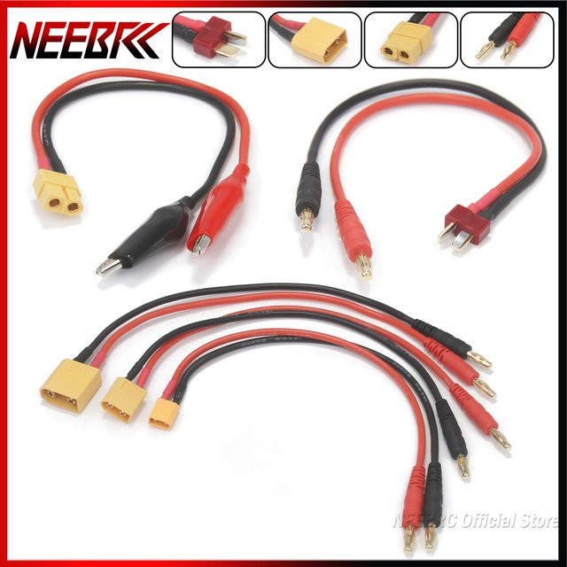 NeebRC RC Multi Batterie Ladegerät Adapter Konverter Kabel in Rot mit Banana, T, XT30, XT60, XT90 und Krokodilklemmen für IMAX B6 B6AC Modellauto - Bild 1