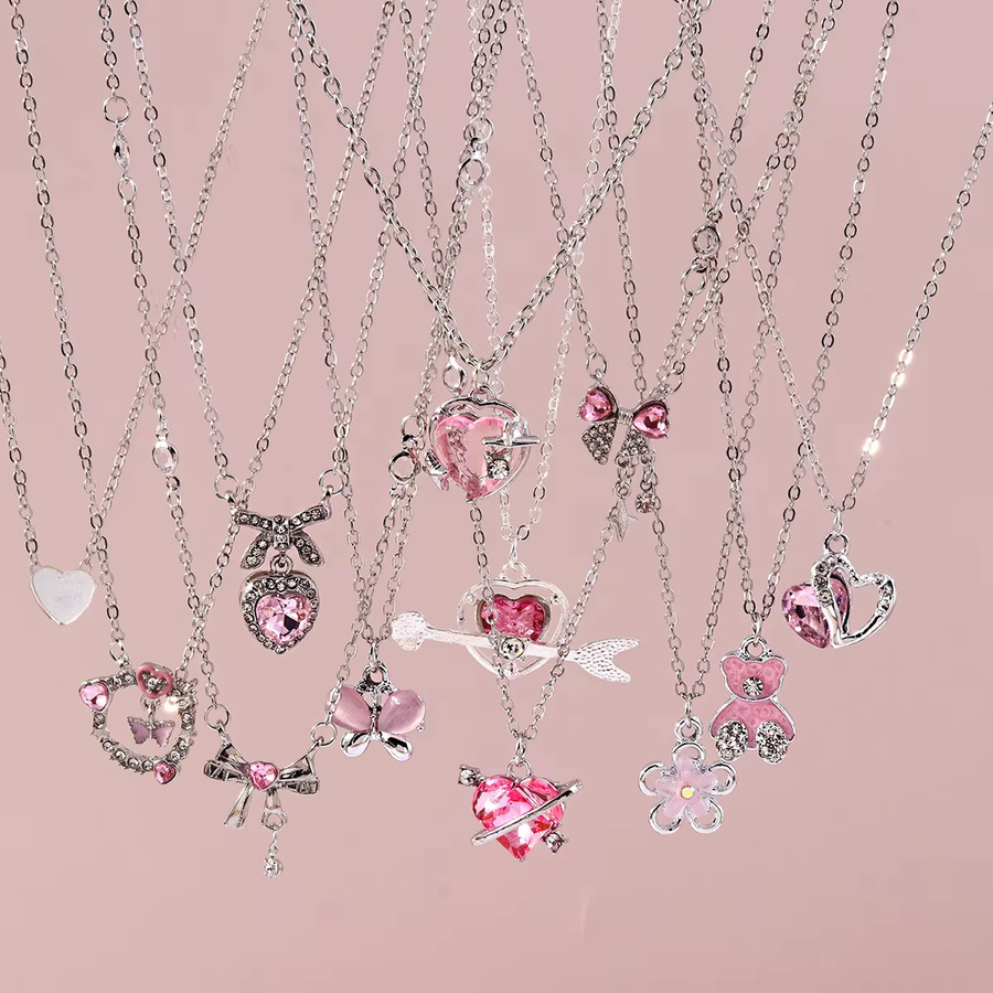 Aihua Halskette, Herz Anhänger, Rosa Zirkonia, Silber, Damen - Bild 3