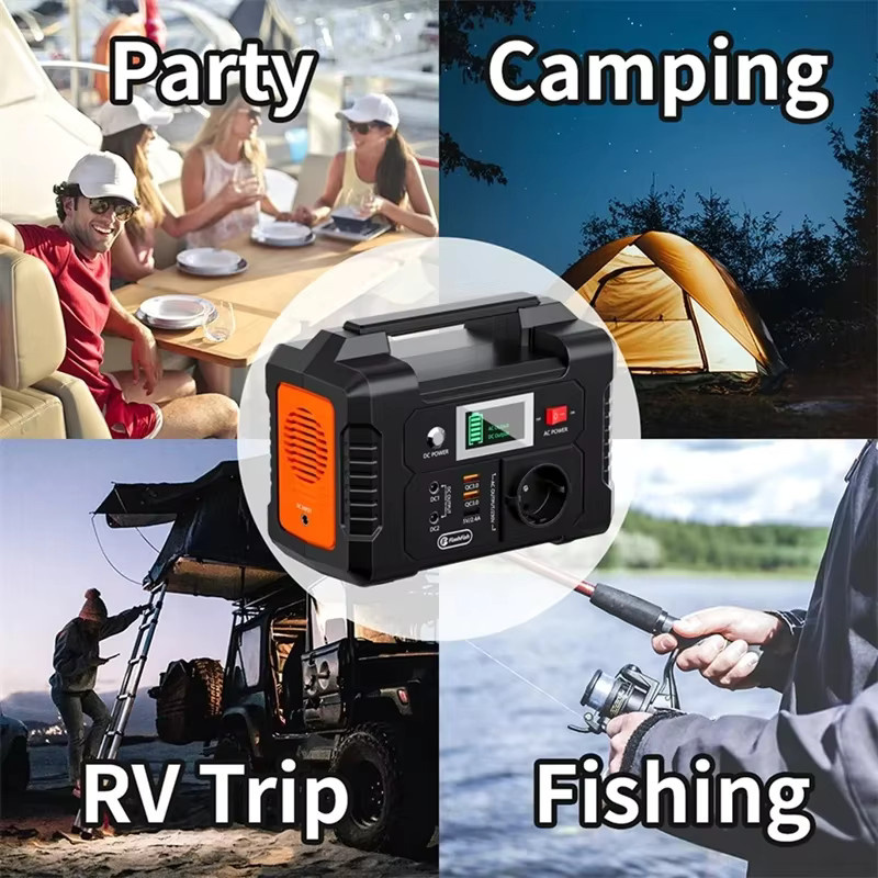Flashfish E200 Tragbare Powerstation 200W Solargenerator 151Wh 40800mAh Schwarz mit 220V AC-Anschluss und 2 DC-Ports für Camping und Wohnmobil - Bild 4