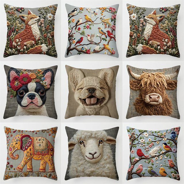 VIKAMA Tier-Kissenbezug mit Tiermotiv, weich und hautfreundlich, quadratisch, B/B: 30 x 30 cm - Bild 1