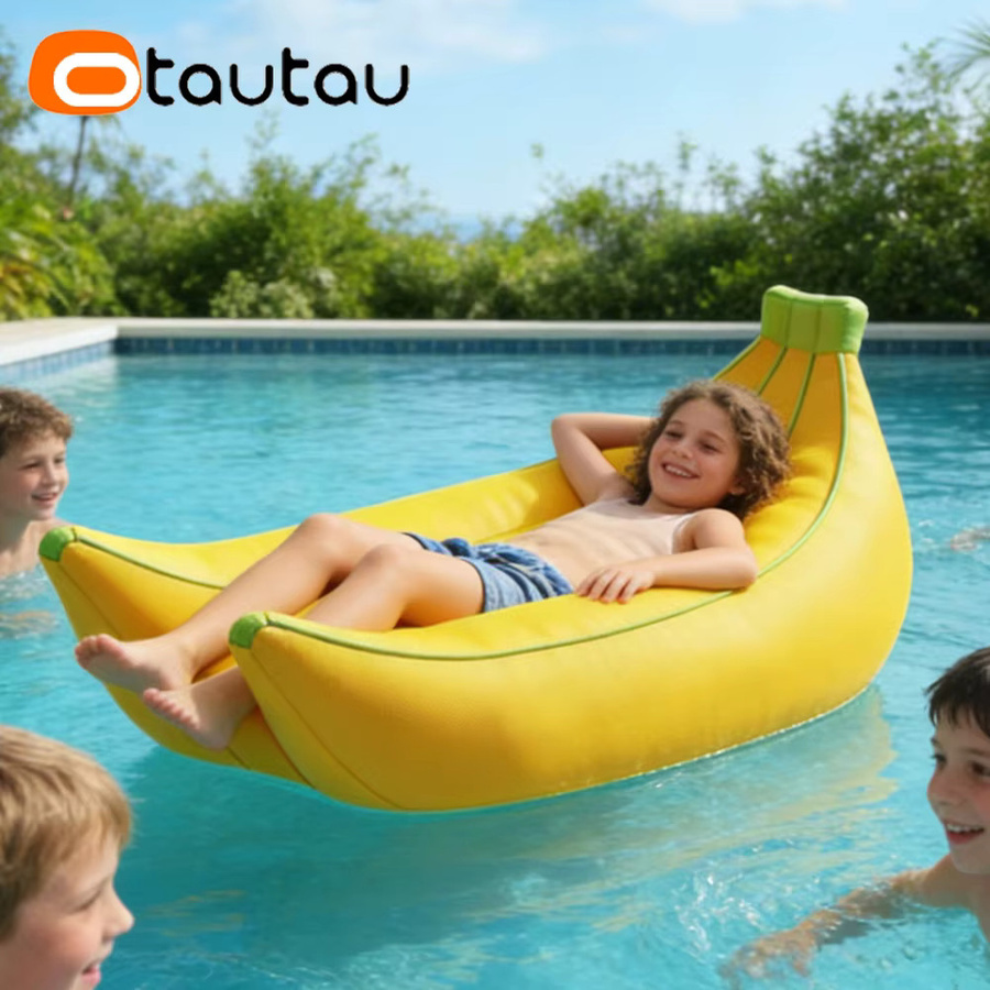 OTAUTAU Sitzsack-Lounger-Bezug aus Mesh für Pool und Schwimmbad, Farbe: Gelb (ohne Füllstoff) - Bild 4