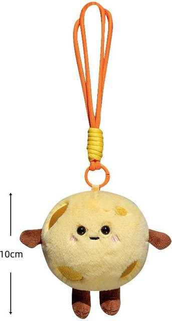 Binchi Fitness Mini-Mond Plüsch-Schlüsselanhänger als weiches Stofftier in Beige - Bild 1