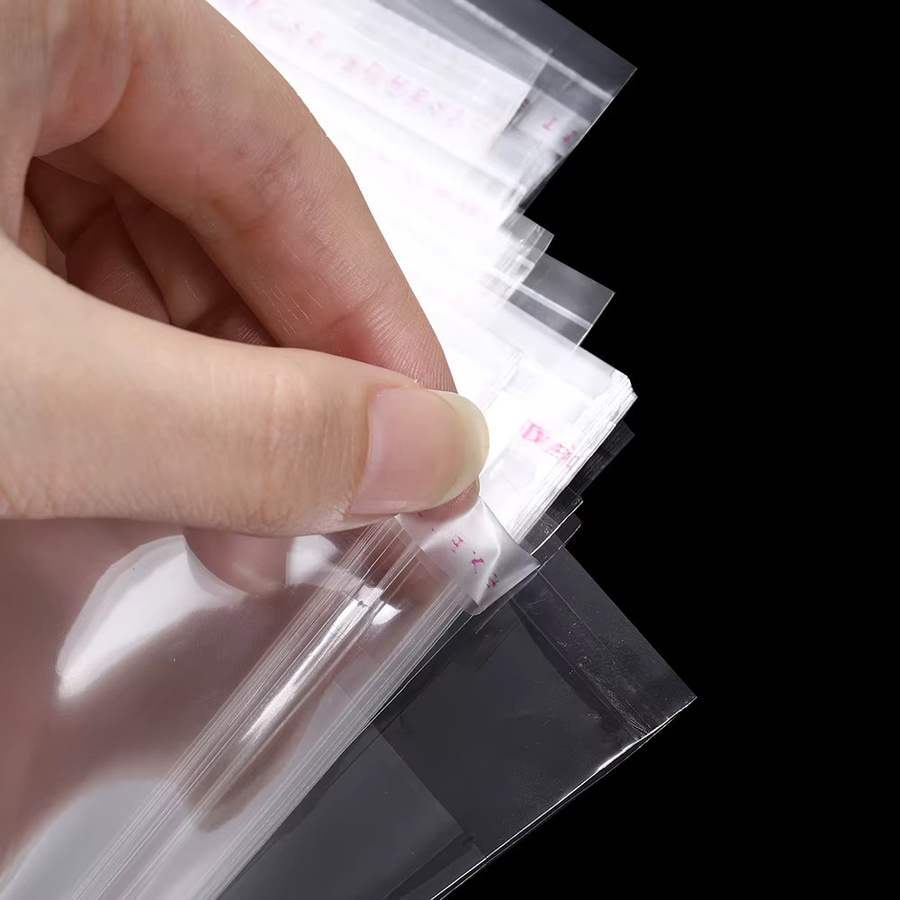 AGCFABS 100er Set Wiederverschließbare OPP Plastiktüten Transparent mit Selbstklebender Dichtung - Bild 3