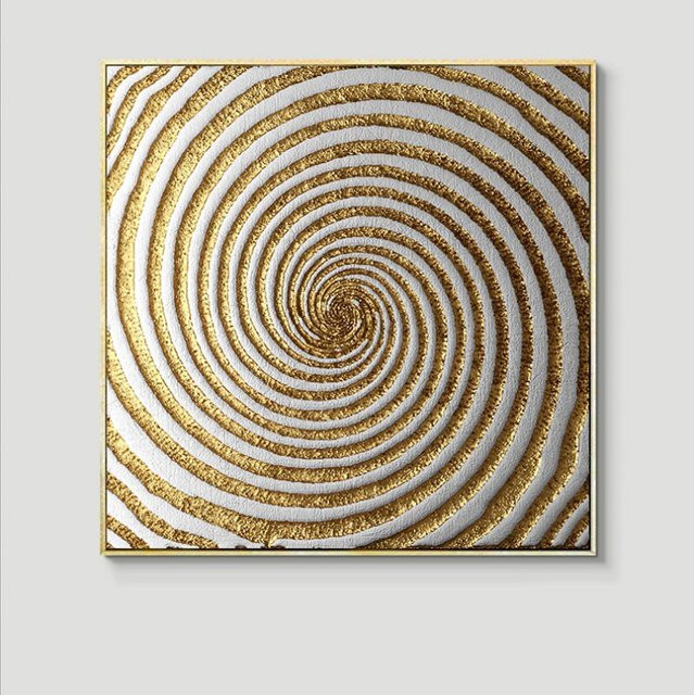 TPFLiving Leinwandbild Nordic Art Abstrakte Quadrate in Schwarz und Gold ohne Rahmen B/B/H: 50 x 50 x 0 cm - Bild 1