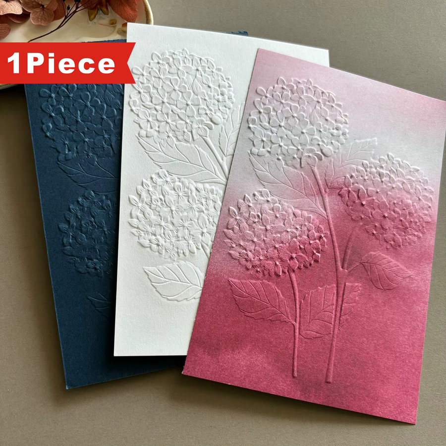 3D-geprägter Ordner mit Hortensien-Blumenmotiv in Weiß für DIY-Scrapbook und Kunsthandwerk - Bild 2