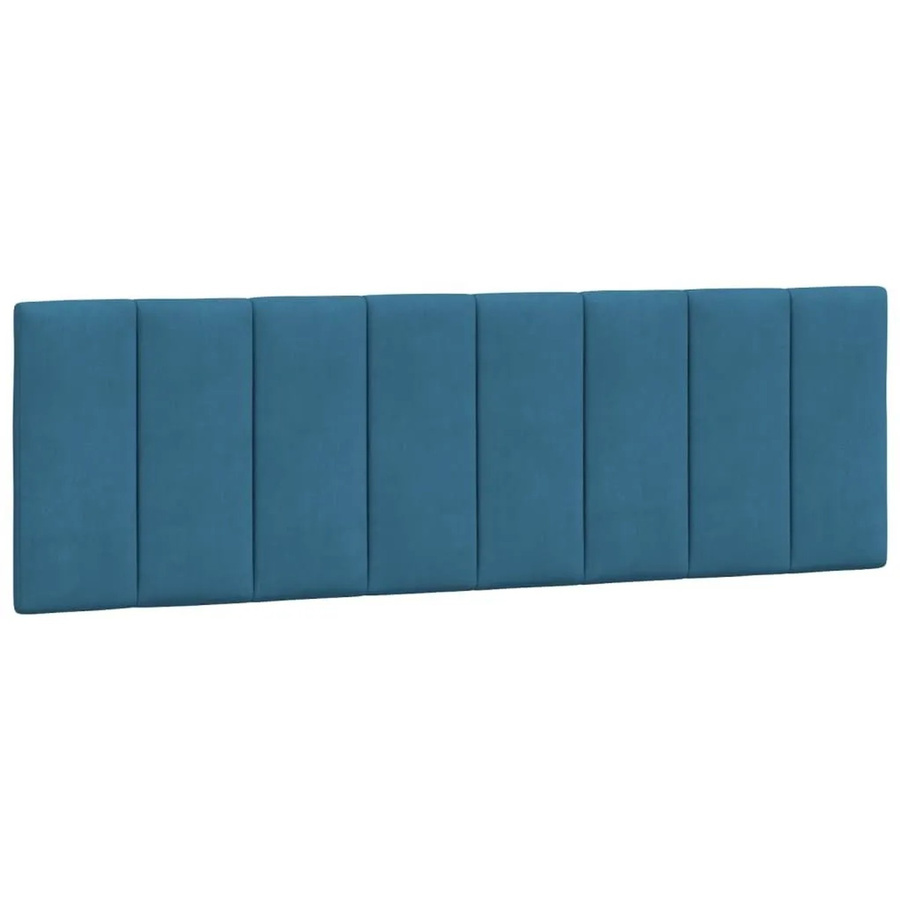 vidaXL Kopfteil-Kissen Hanko Blau, gepolstertes Samt-Kissen mit Linien-Design, Breite: 160 cm - Bild 2