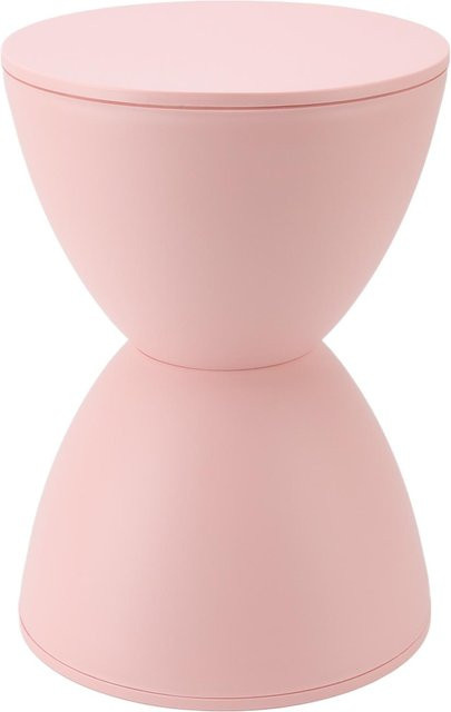 Moderner sanduhrförmiger Hocker aus Kunststoff in Rosa im nordischen Stil für Badezimmer und Wohnzimmer - Bild 1
