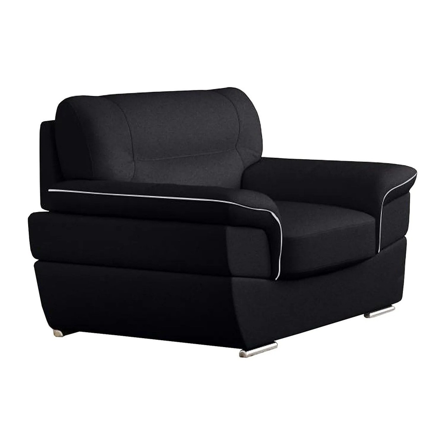 Vente-unique Sessel Thibault mit gerader Rückenlehne und Armlehnen in Schwarz aus Leder und Kunstleder, Höhe: 115 cm - Bild 2