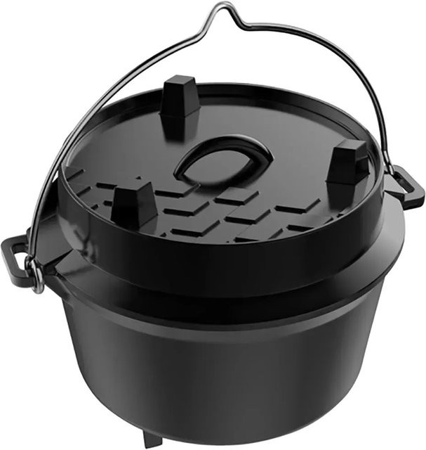 Tepro Dutch Oven aus Gusseisen mit Standbeinen in Schwarz Größe S - Bild 1