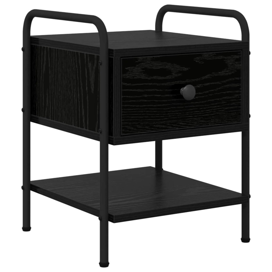 vidaXL Nachttisch in Eiche Schwarz, moderner Beistelltisch für das Schlafzimmer, B/T/H: 35 x 36,5 x 47 cm - Bild 2