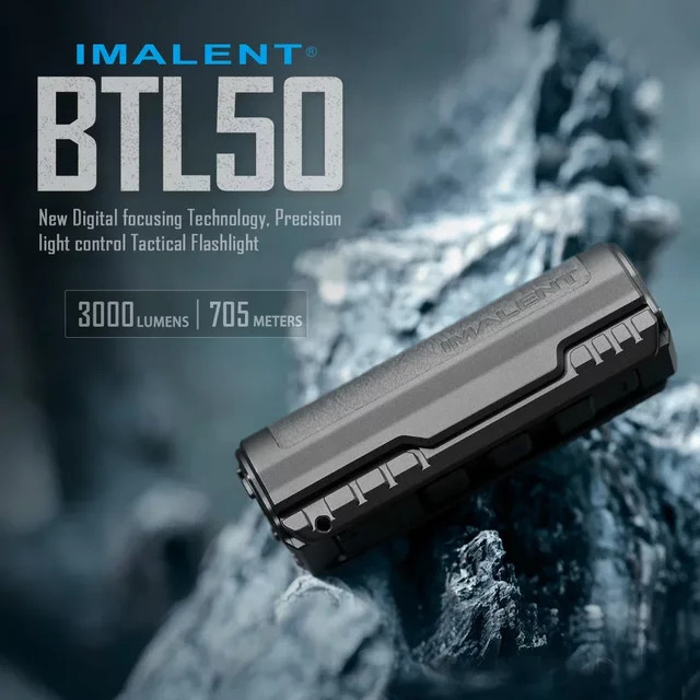 IMALENT BTL50 Digitale Zoom-Taschenlampe in Schwarz mit 3000 Lumen und 916m Reichweite, USB-C wiederaufladbar und IP56 wasserdicht - Bild 1