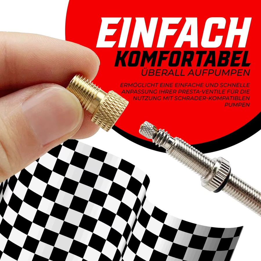 PINMOAP Ventiladapter für Fahrrad und Roller, gold, 5/10 Stück - Bild 2
