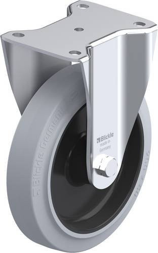 Blickle Bockrolle BH-POEV 200XR-SG aus verzinktem Stahl in Grau und Schwarz mit 200 mm Rad-Durchmesser und einer Tragfähigkeit von 500 kg - Bild 1