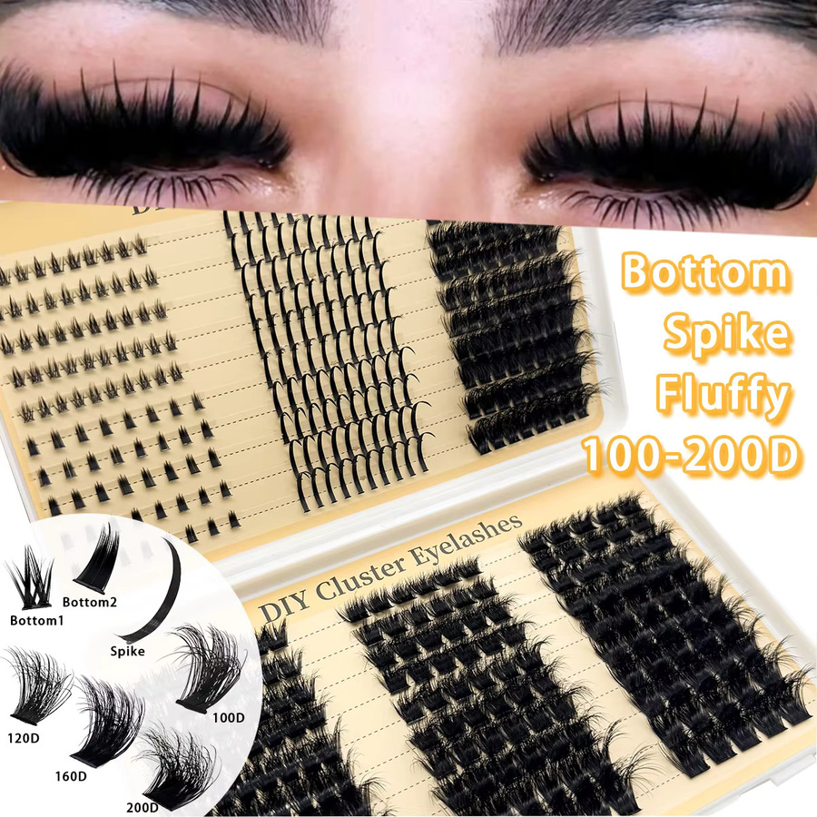 AMSDCN Wimpern-Bundle, 60D-200D, Spikes Lash, natürlich weich - Bild 2