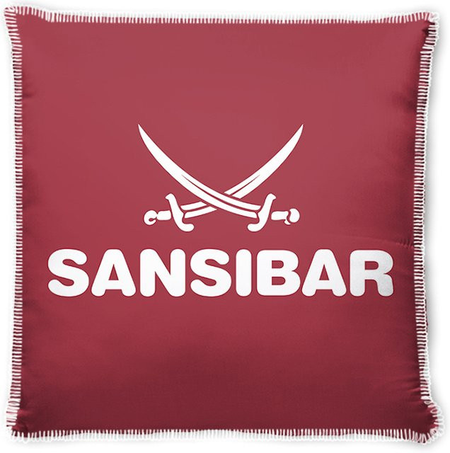 Kissenhülle SANSIBAR DOUBLE in Rot mit nautischem Grafikdesign, B/B/H: 50 x 50 x 1 cm - Bild 1