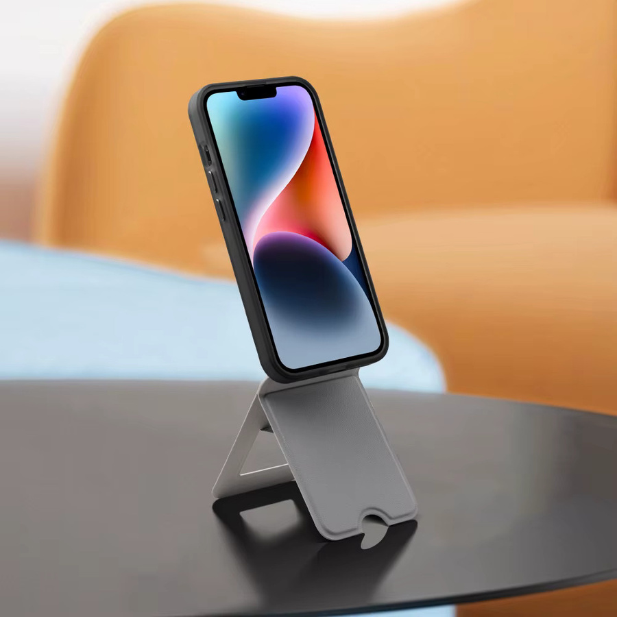 Magnetischer Telefonhalter aus Leder, faltbares Stativ mit verstellbarem Winkel, universelle Desktop-Halterung für dein iPhone - Bild 4