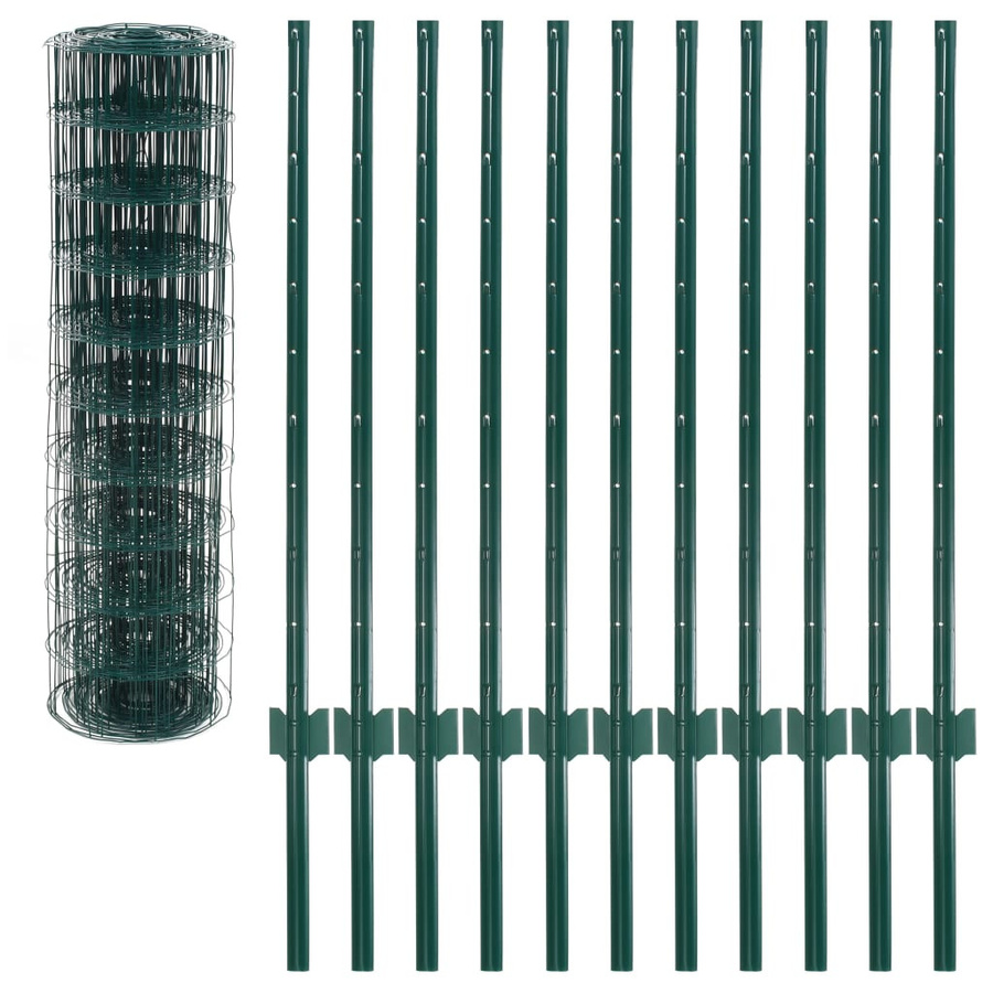 vidaXL Metallzaun aus PVC-beschichtetem Stahl in Grün, B/H: 20 x 1 m - Bild 2