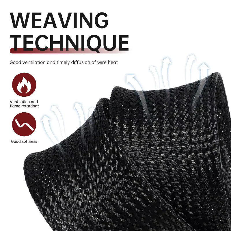 Weiße Kabelhülse aus PET, erweiterbares Nylon-Netzrohr zur Kabelisolierung, Durchmesser: 2 mm bis 16 mm - Bild 4