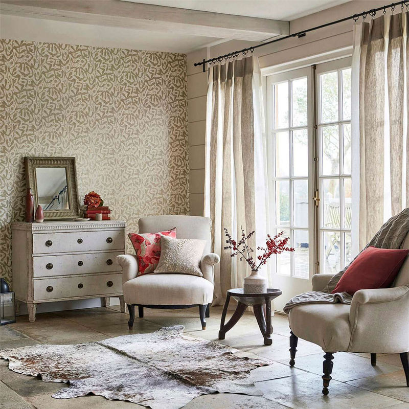 Sanderson Tapete Sycamore Trail Floral Botanical in Gold mit Vlies-Struktur - Bild 4