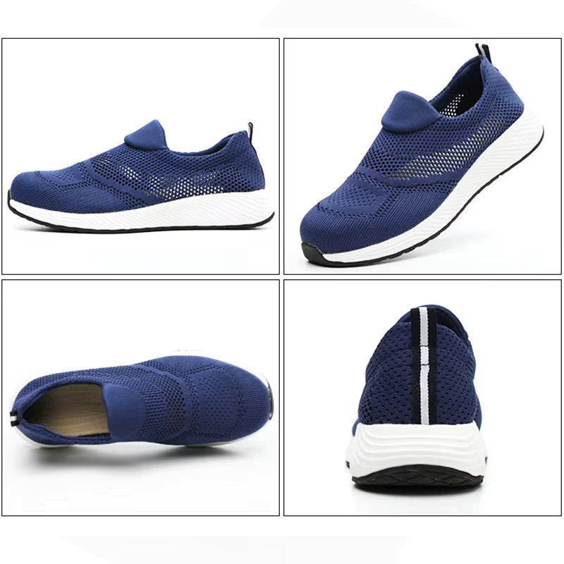 Leichte und atmungsaktive Arbeitssicherheitsschuhe für Herren und Damen mit Stahlkappe in Blau - Bild 3