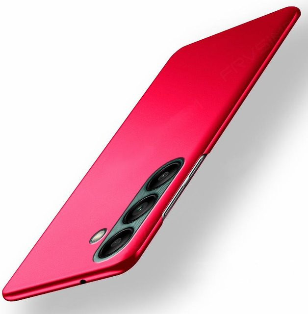 Stoßfeste Samsung Handyhülle aus hartem PC in mattem Rot für Galaxy S25 Ultra, S24 FE, S23 Plus und A-Serie 5G - Bild 1