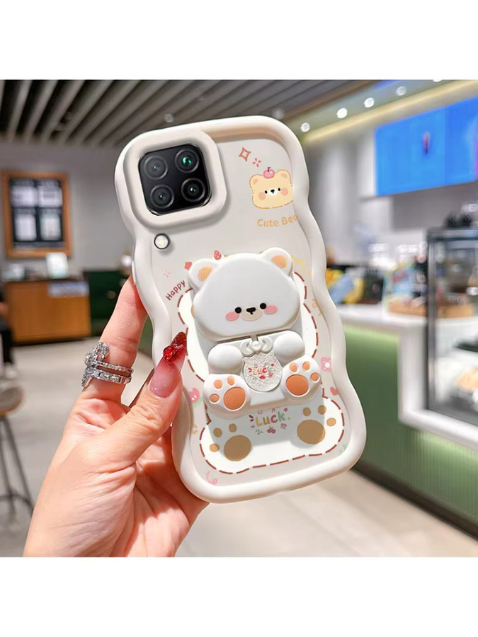 Samsung Handyhülle aus Silikon mit Wellenform und Freche Katze Motiv in Schwarz für M32 M22 M14 M13 M12 M05 M04 M02 F23 F14 F12 F42 F05 - Bild 4