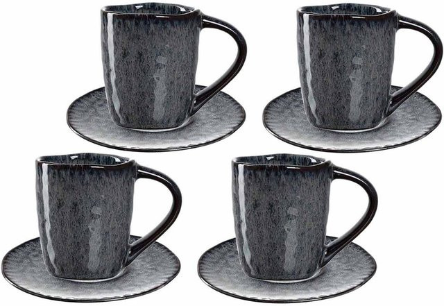 Leonardo Matera Espressotassen Set 8-teilig aus Keramik in Anthrazit - Bild 1