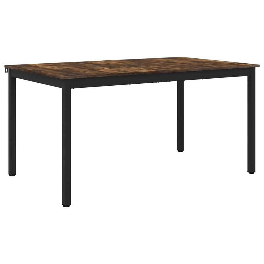 vidaXL Esstisch in Rechteckform aus Metall und Holzwerkstoff in Raucheiche und Schwarz/Braun, B/T/H: 90 x 75 x 90 cm - Bild 2